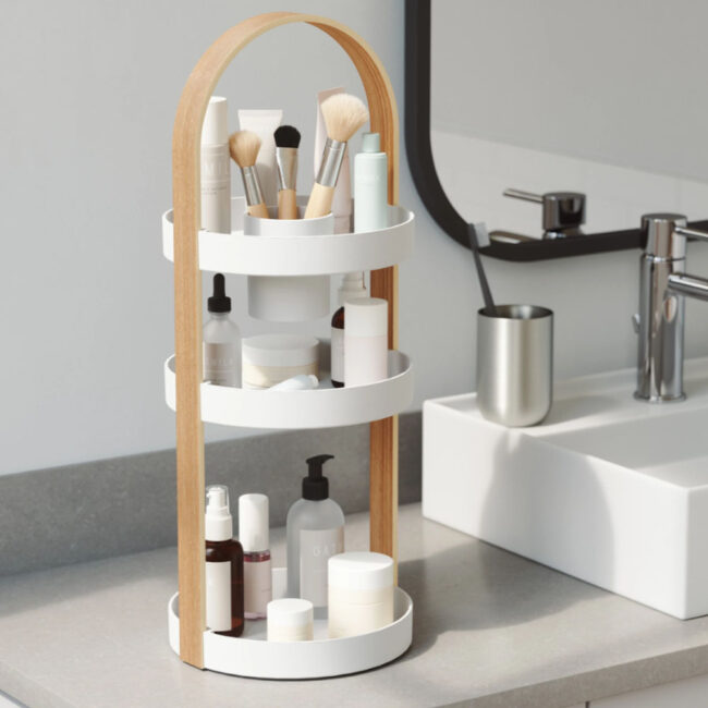 BELLWOOD COSMETIC ORGANIZER WHITE NATURAL 0.6KG 20X20XH50CM - Image 3