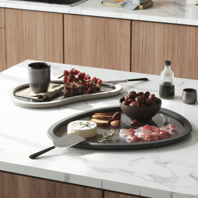 SET OF 2 HUB SERVING TRAYS 2.6KG 48X40XH5CM - Image 5