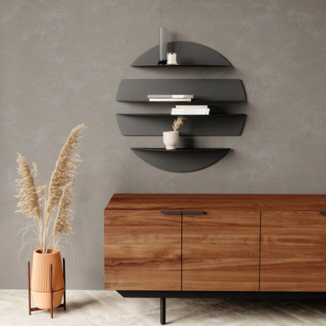 SOLIS WALL SHELVES SET OF 4 BLACK 9.9KG 76X76XH19CM - Image 3
