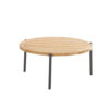 YOGA COFFEE TABLE ANTHRACITE & NATURAL TEAK 73X73X35CM