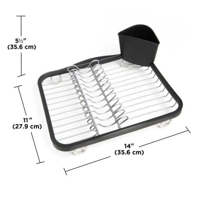 SINKIN COUNTER TOP DISH RACK SMOKE NICKEL 35.5X27.9X13.3CM - Image 4