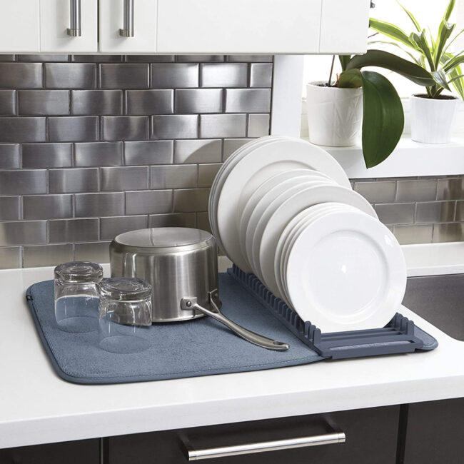 UDRY DRYING MAT DISH DRAINER DARK BLUE 60.96X3.81X45.72 - Image 4