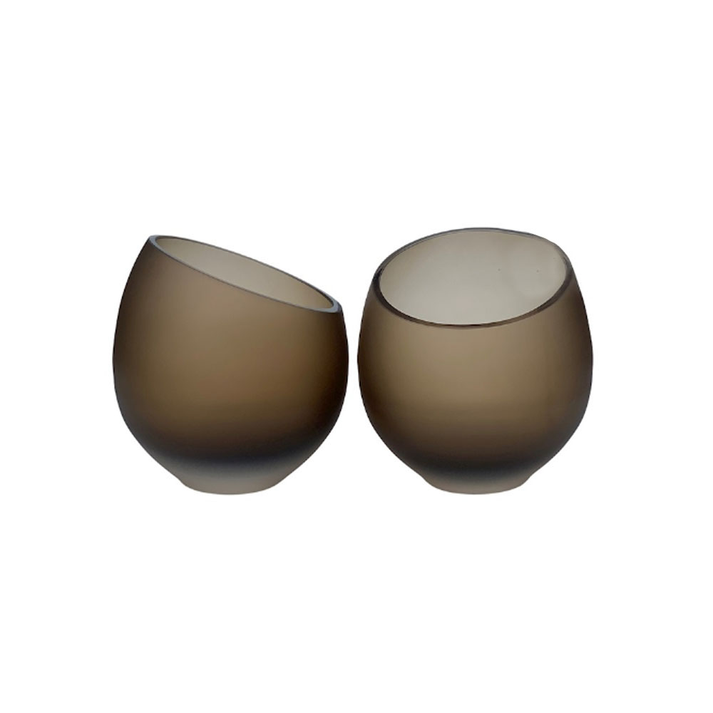 MOHO CANDLEHOLDER SATIN TAUPE 15.5XH15CM - Image 2