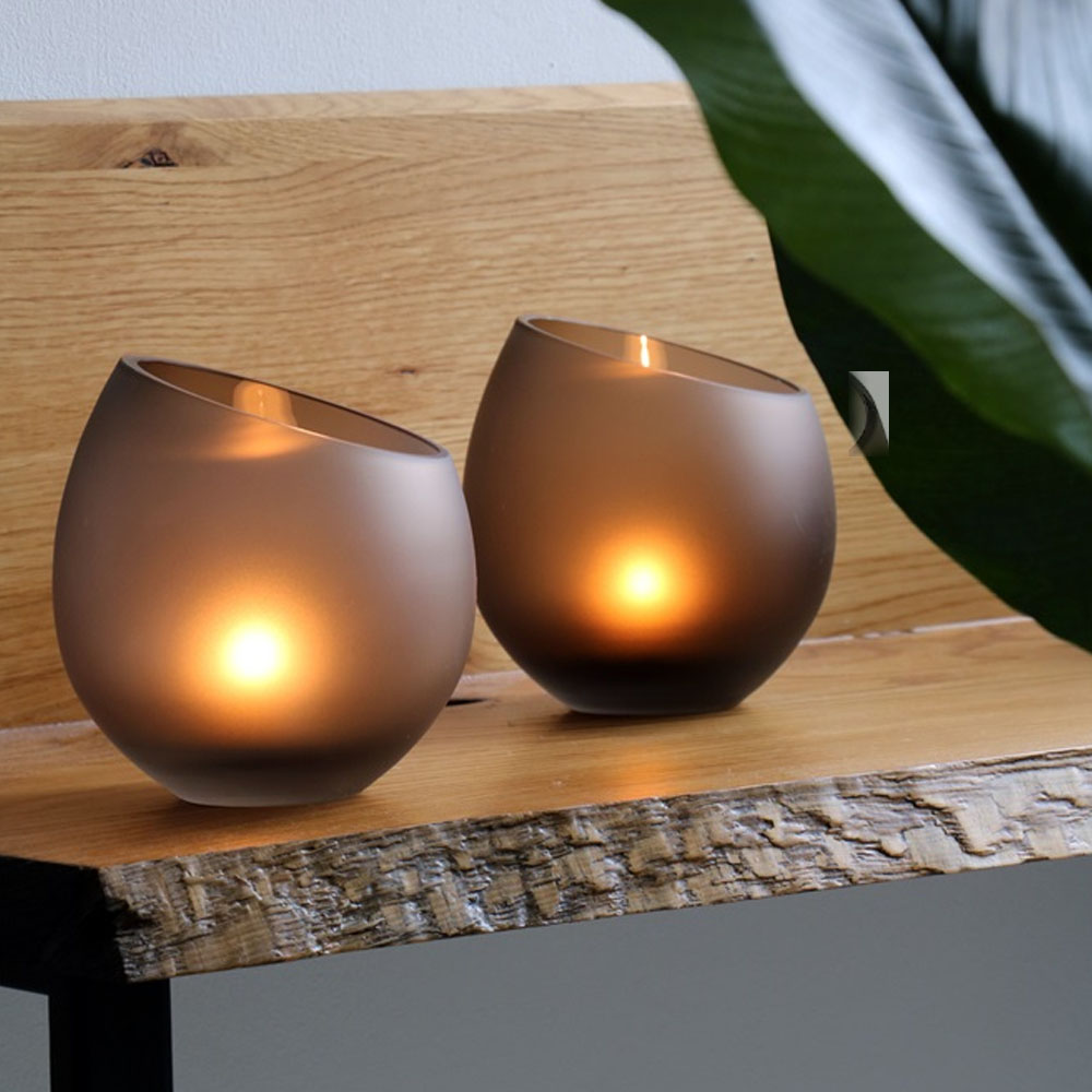 MOHO CANDLEHOLDER SATIN TAUPE 15.5XH15CM - Image 3