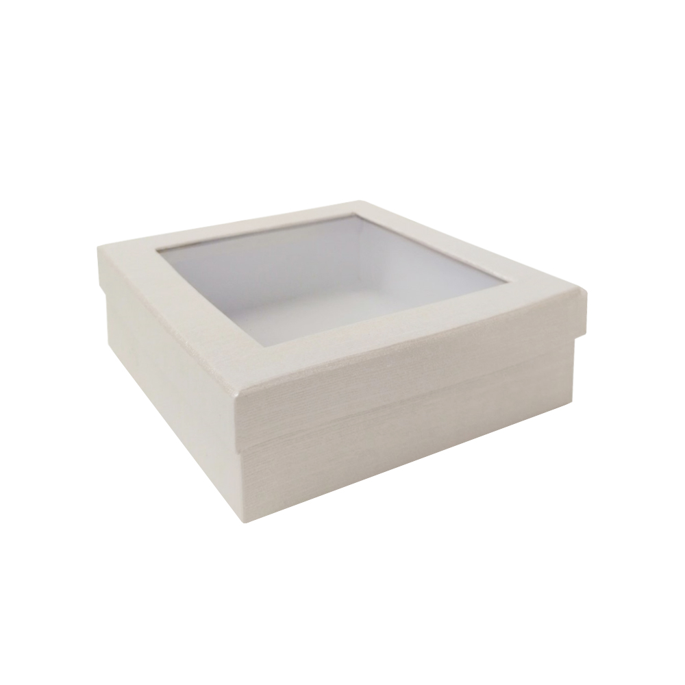 SQUARE BOX WITH WINDOW PERLE WHITE Pergamos
