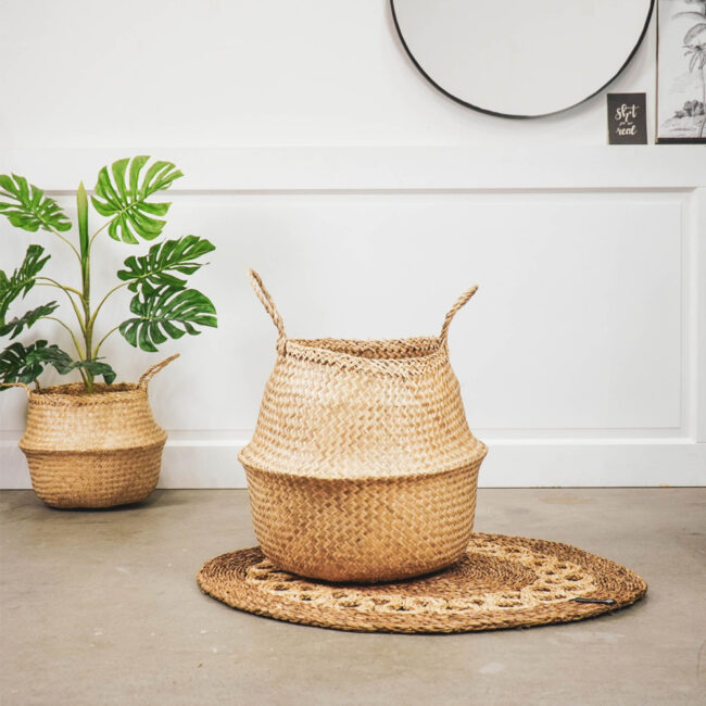 SEAGRASS BASKET NATURAL D50X45CM - Image 3