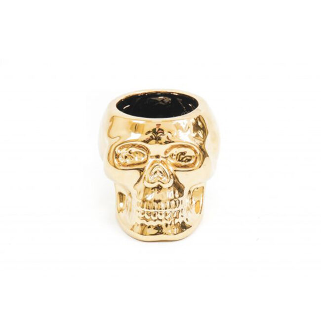 SKULL POT GOLD 15.5X12.5X11.5CM