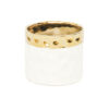 POT WHITE & GOLD 13CMX10.5CM