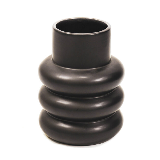BUBBLE VASE MATT BLACK 12X16CM