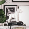 STATUE DOG GEOMETRIC WHITE 18.5X7.5X16.5CM - Image 2