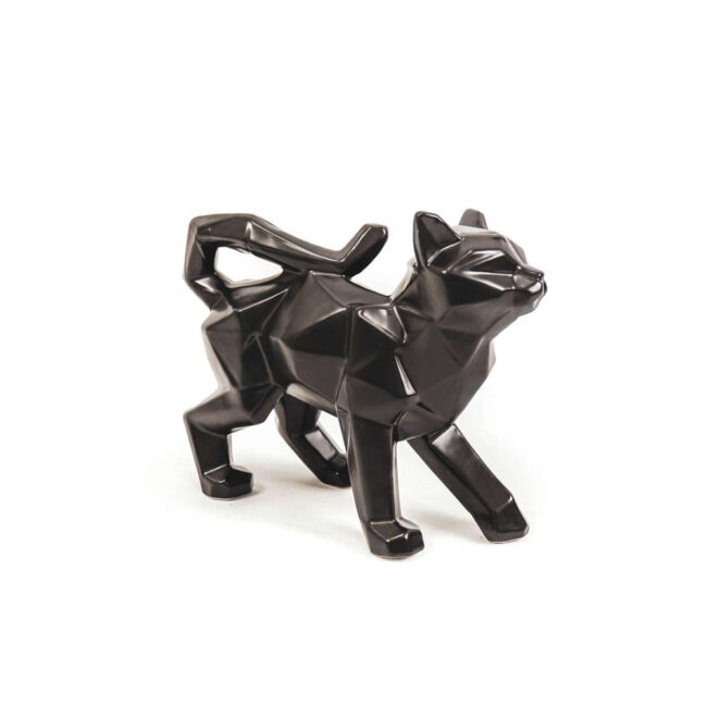 STATUE GEOMETRIC CAT BLACK 245X10X20.5CM