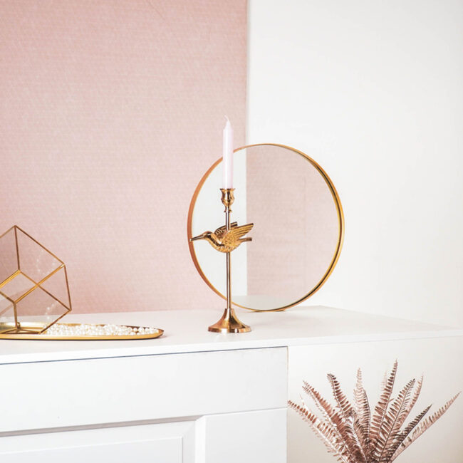 CANDLEHOLDER HUMMINGBIRD GOLD 10X9X29CM - Image 3