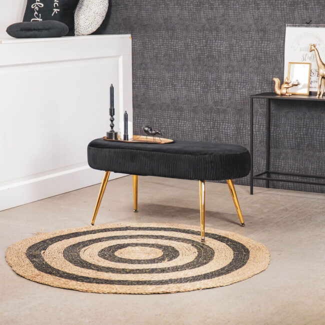 HOCKER STOOL BLACK 90X38X42CM - Image 4