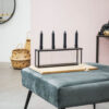 CANDLEHOLDER RECTANGLE WITH 4 HOLES BLACK 34X16.5X4CM - Image 2