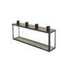 CANDLEHOLDER RECTANGLE WITH 4 HOLES BLACK 34X16.5X4CM