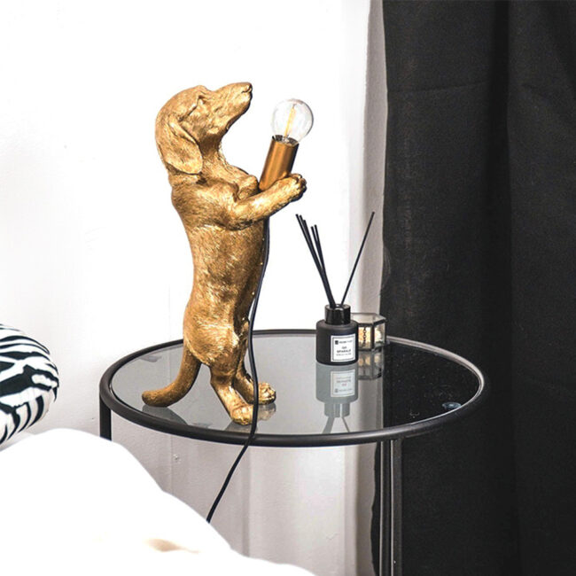 LAMP DOG DACHSHUND GOLD 10X15X38CM - Image 3