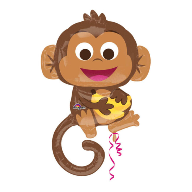 FOIL BALLOON SUPER SHAPE HAPPY MONKEY 63X91CM