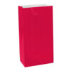 PAPER PARTY BAGS RUBY RED 13X26CM 12PCS