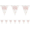 PLASTIC BANNER FLAG "HAPPY BIRTHDAY" ROSE GOLD 2.74M - Image 2