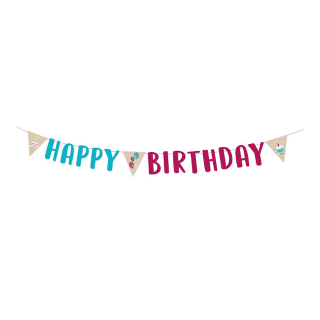 PAPER BANNER 'HAPPY BIRTHDAY' 180X14.8CM