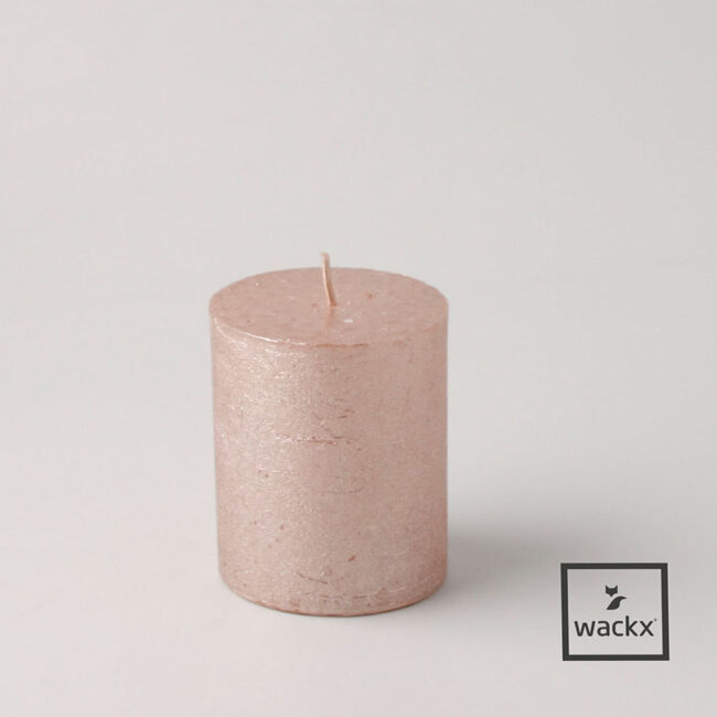CANDLE RUSTIC CYLINDER ORANGE GOLD 6X8CM