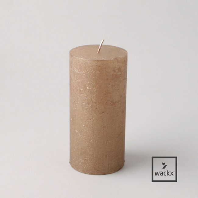 CANDLE RUSTIC CYLINDER MOON GOLD 7X10CM