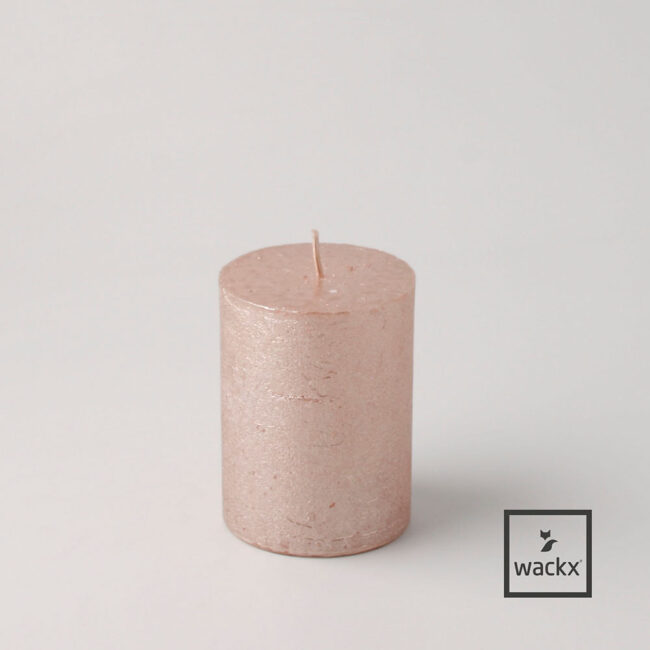 CANDLE RUSTIC CYLINDER ORANGE GOLD 7X15CM