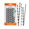 ECO FRIENDLY STRAWS BLACK & WHITE 6X210MM 80PCS