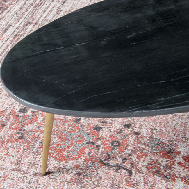COFFEE TABLE ORGANIC MARBLE BLACK GOLD 70X50X35CM - Image 3