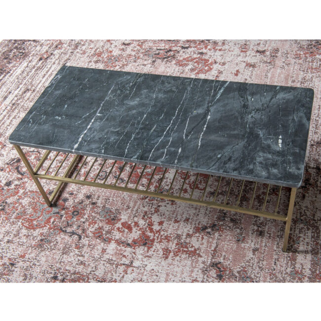 COFFEE TABLE DIAN MARBLE BLACK GOLD 90X40X35CM - Image 4