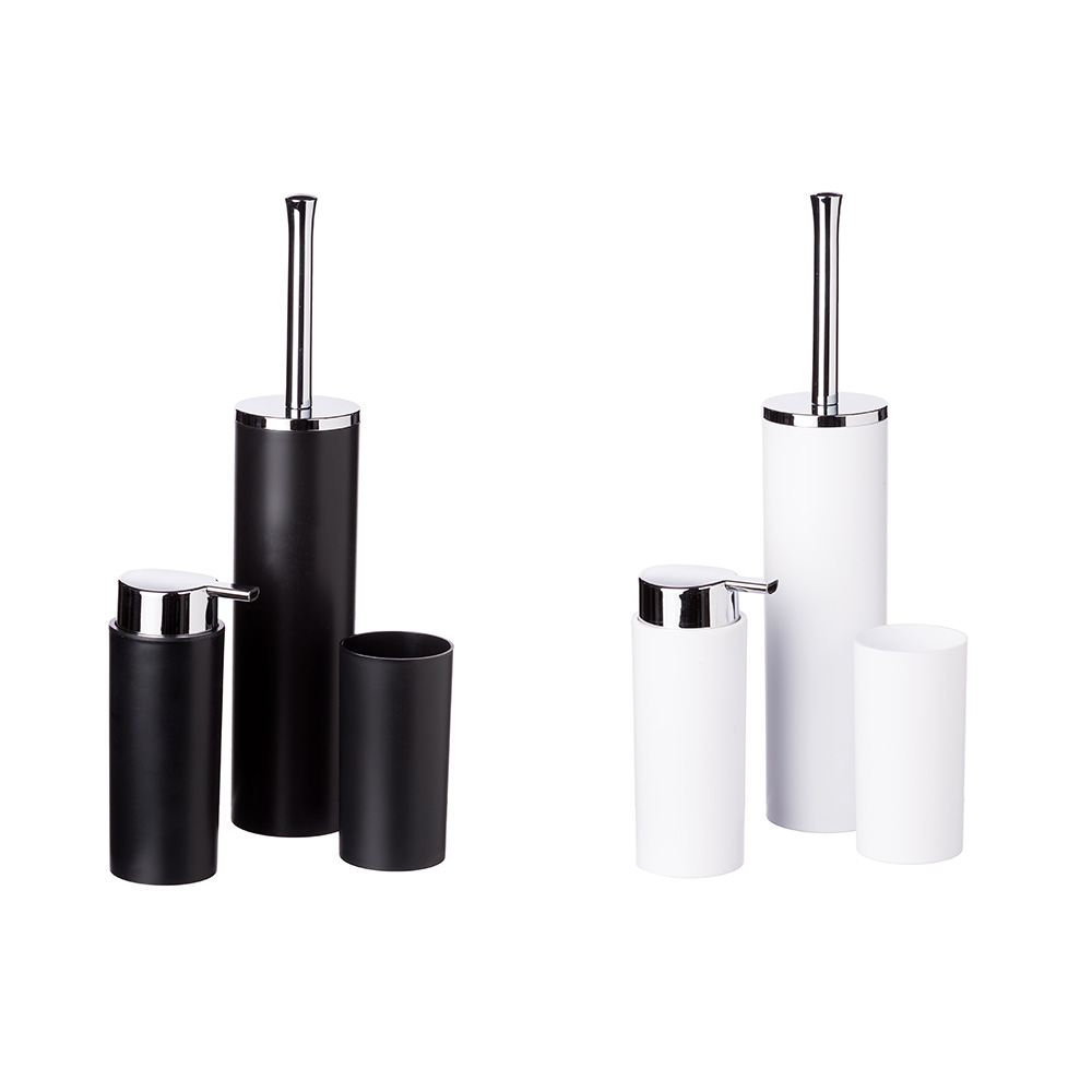 SET OF 3 PLASTIC PIECES FOR BATHROOM ASSORTED