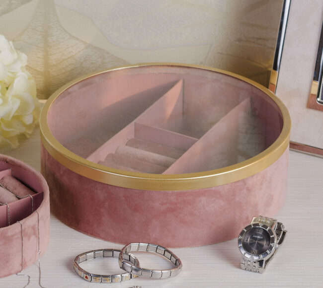 VELVET JEWELERY BOX ASSORTED 25X8CM