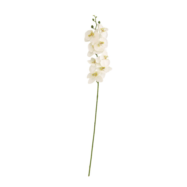 ARTIFICIAL ORCHID WHITE WITH 8 FLOWERS & 3 BUDS 100CM