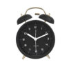 ALARM CLOCK CLASSIC BELL BLACK WITH GOLD 5XH14CM
