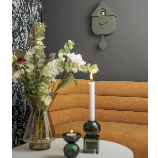 ABS WALL CLOCK MODERN CUCKOO GREEN 21.5X8.5XH41CM - Image 3