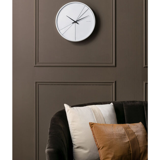 MDF WALL CLOCK LAYERED LINES WHITE 30X4.5X30CM - Image 3