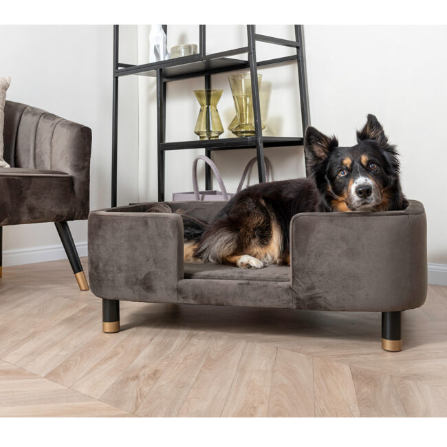 PET SOFA ROYAL VELVET TAUPE GREEN 90X60X33CM - Image 3