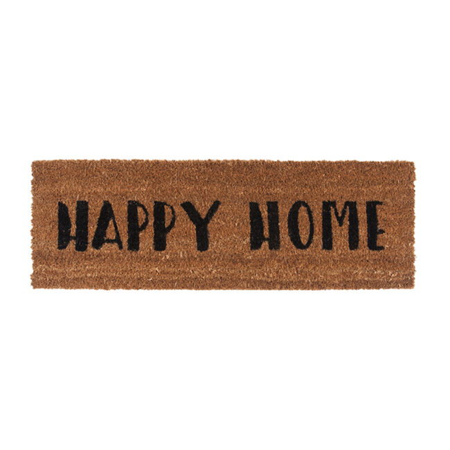 DOOR MAT 'HAPPY HOME' BLACK 156X26X2CM
