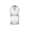 GLASS CANDLEHOLDER CRYSTAL ART SQRUARED & BALL CLEAR 5.9X5.9X12.5CM
