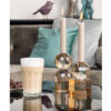 GLASS CANDLEHOLDER CRYSTAL ART SQUARER WITH BALL SAND BROWN 5.9X5.9X12.5CM - Image 2