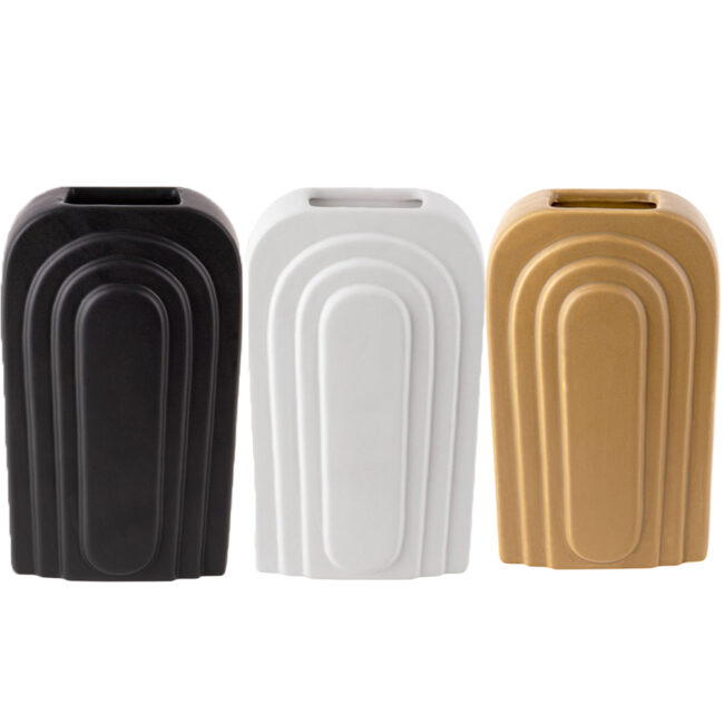 CERAMIC LARGE VASE ARC MAT 17X7.5X27CM