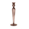 GLASS CANDLEHOLDER SWIRL CHOCOLATE BROWN 9X9XH26.5CM