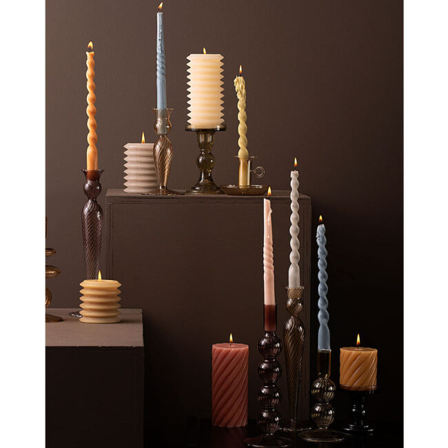 GLASS CANDLEHOLDER ART BLACK 8.5X8.5XH8.8CM - Image 3