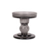GLASS CANDLEHOLDER ART BLACK 8.5X8.5XH8.8CM