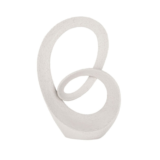 POLYRESIN STATUE ABSTRACT ART ENDLESS IVORY 25.3X8X36.5CM