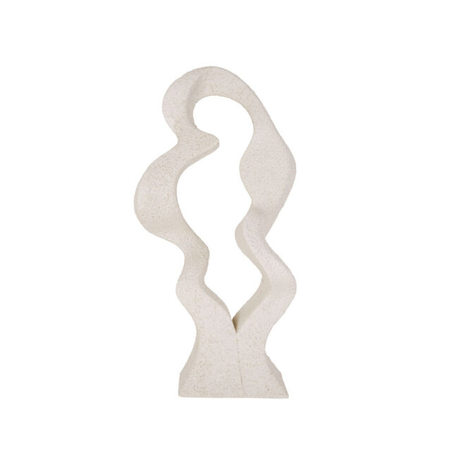 POLYRESIN STATUE ABSTRACT ART WAVE IVORY 23X14.5X40CM