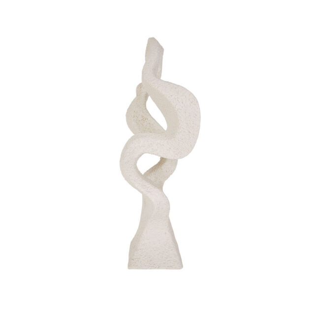 POLYRESIN STATUE ABSTRACT ART WAVE IVORY 23X14.5X40CM - Image 2