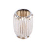 GLASS TEA LIGHT HOLDER VOTIVE SPARKLE LINES AMBER BROWN 8.5XH12.5CM