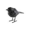 POLYRESIN MARBLE STATUE BIRD SMALL BLACK 13.5X7.5X17CM