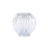 GLASS ROUND TEA LIGHT HOLDER VOTIVE SPARKLE LINES SILVER 9.3X8.8CM
